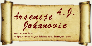 Arsenije Jokanović vizit kartica